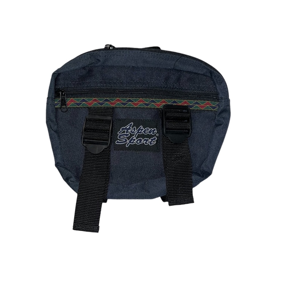 Vintage 90s Aspen Sports Navy Blue Fanny Pack With Water bottle holders